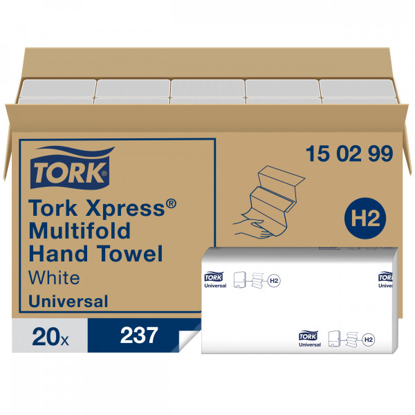Tork Xpress® kosteneffiziente Multifold-Handtücher Weiß H2